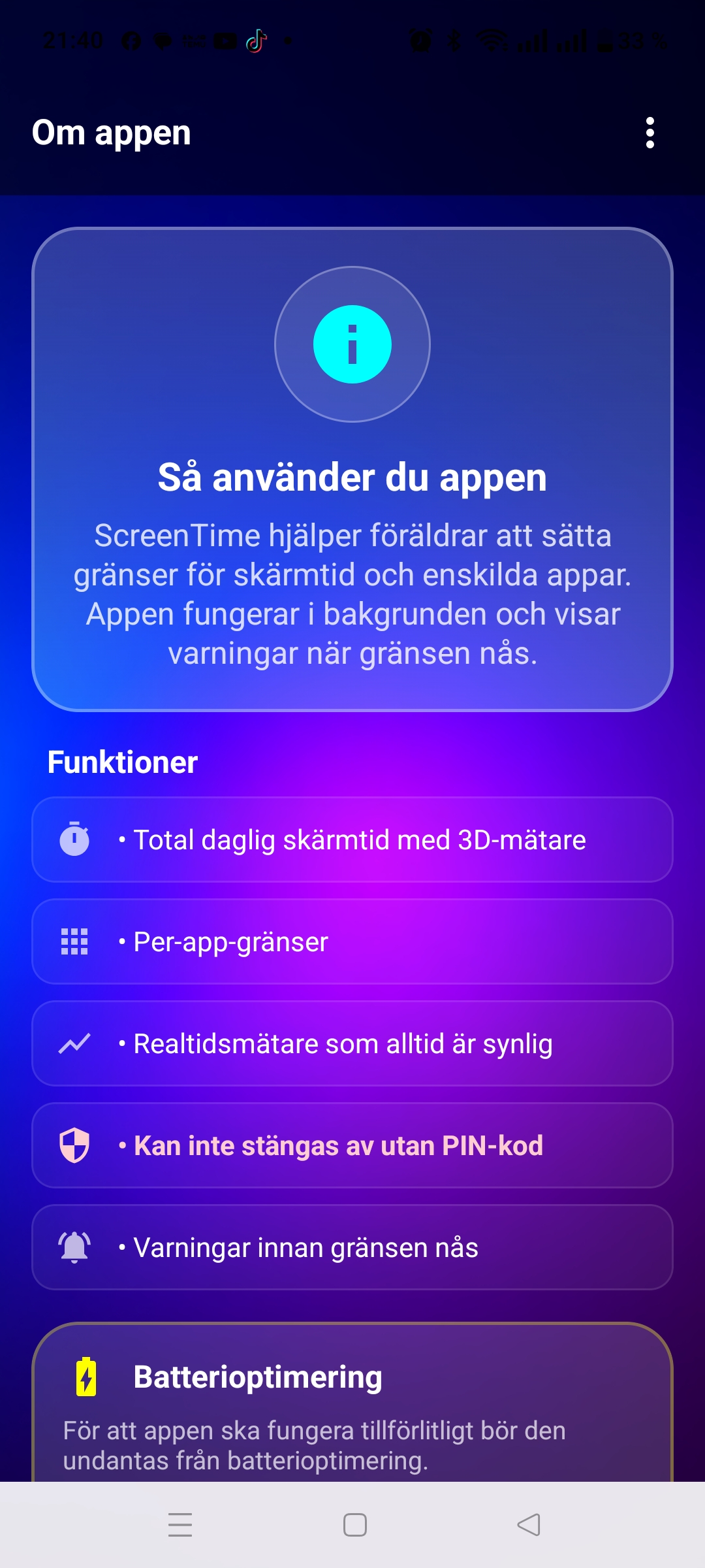 Om appen